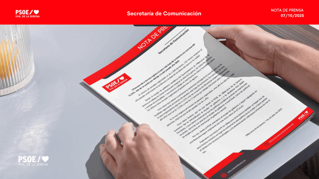 Villanueva de la Serena registra el paro más bajo de la historia con una tasa del 11,21%, más de un punto por debajo a la del pasado año 2024